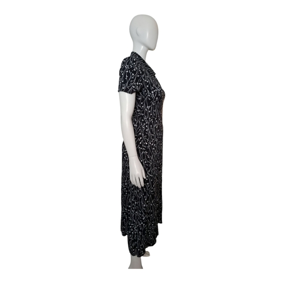 Vintage K.C. Spencer New York Floral Black Wrap Maxi Dress Size 10 NWT - Picture 11 of 11